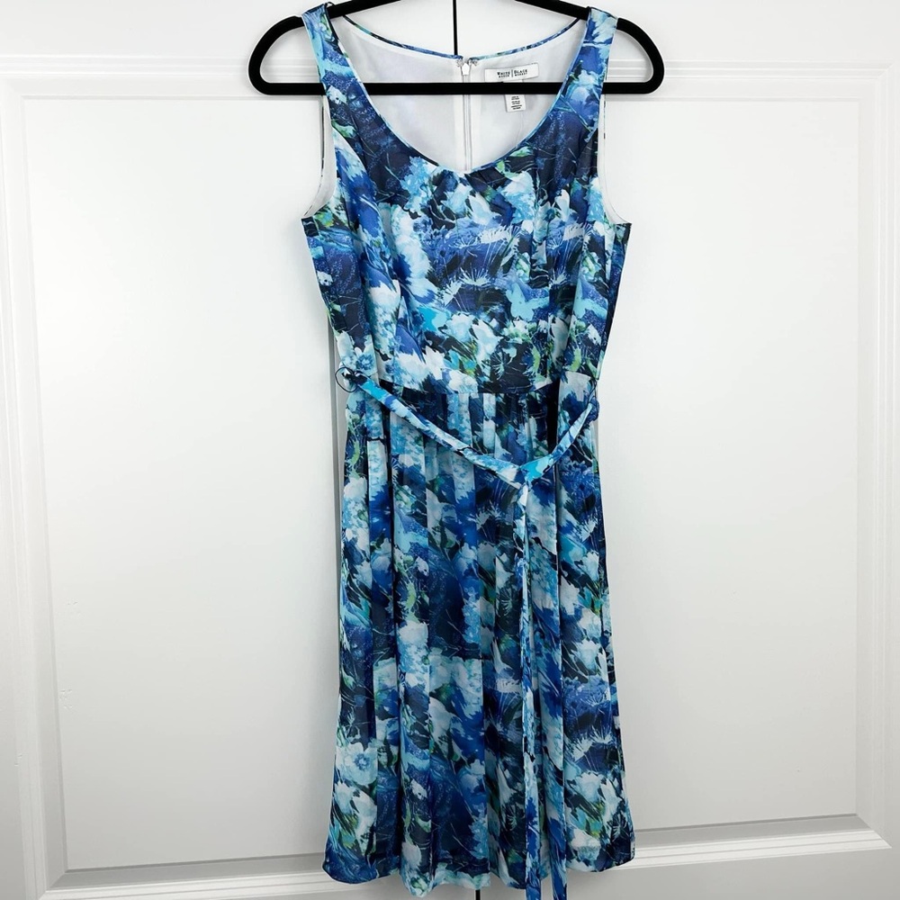NWT White House Black Market tie waist blue dress (size 6)